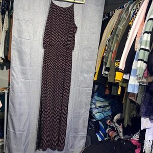 Maurices Black and Red Zigzag Maxi Dress